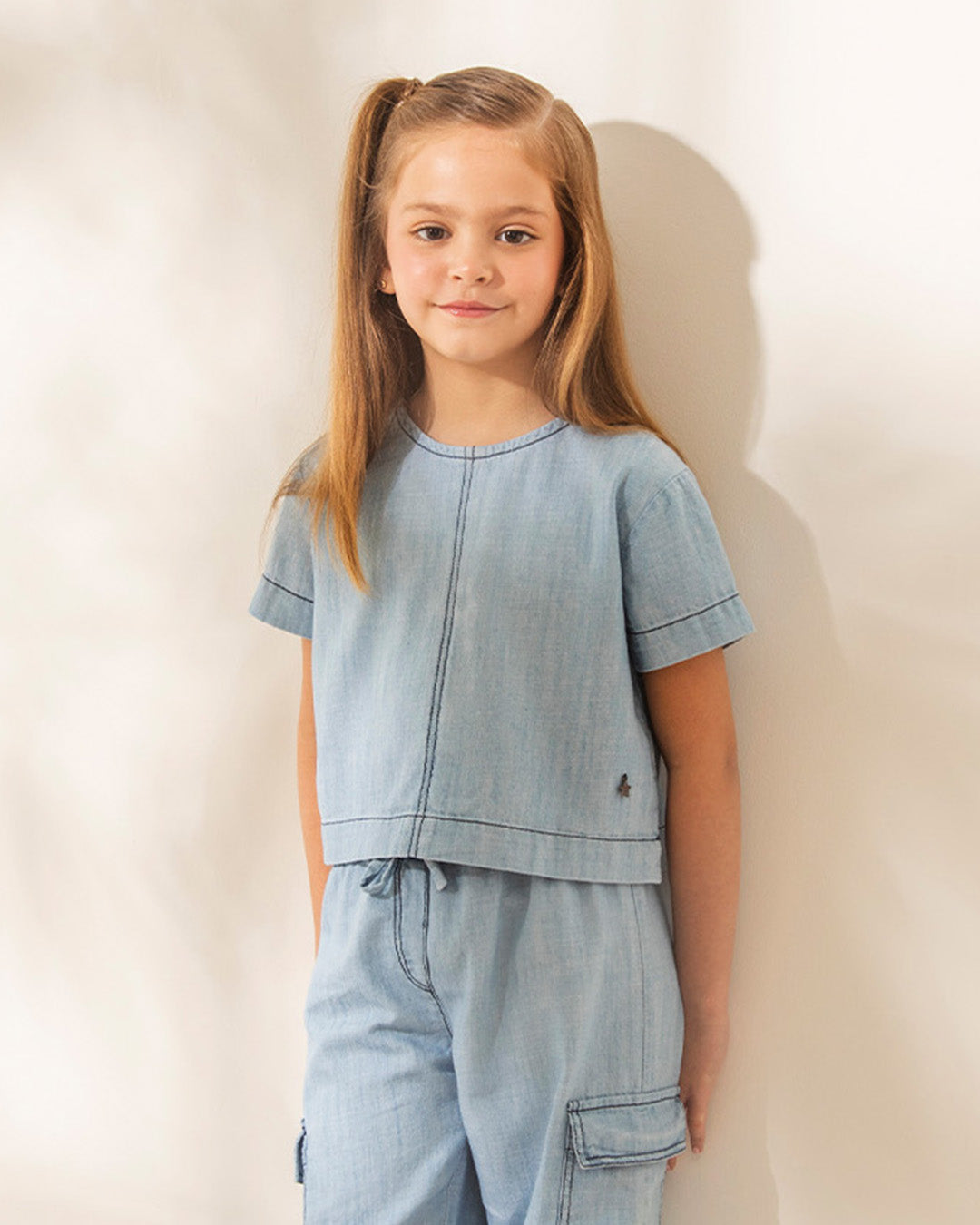 Blusa Ana Denim Celeste