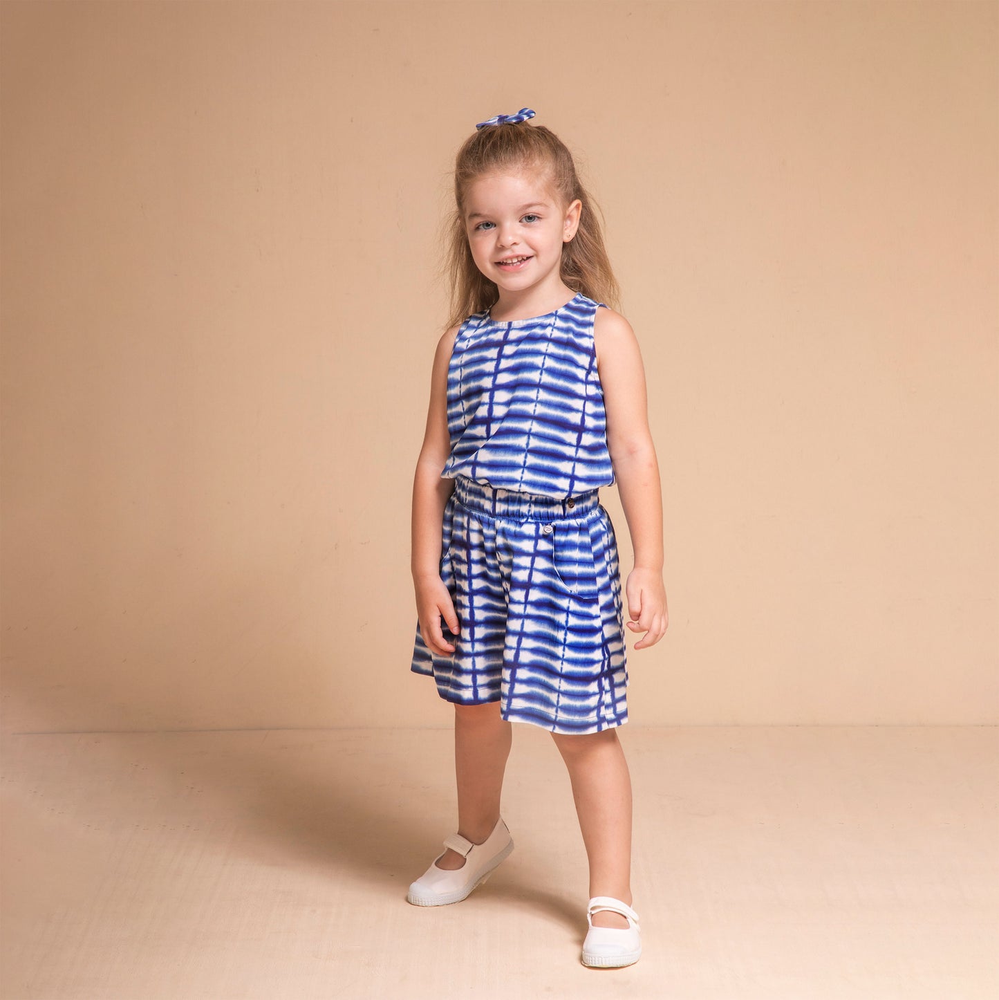 Short campana batik azul