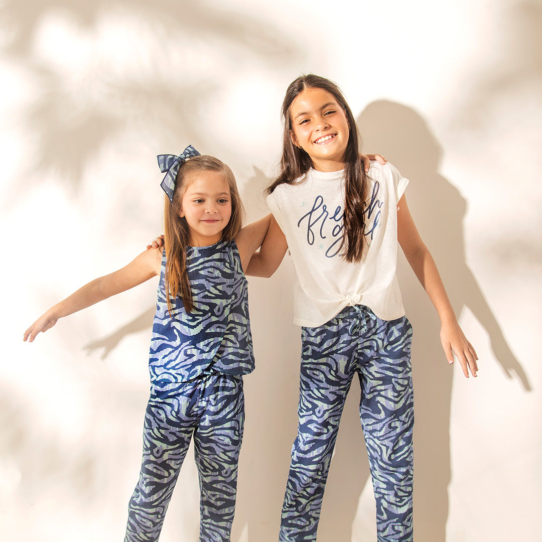 Blusa Kiara Print Azul Y Aqua