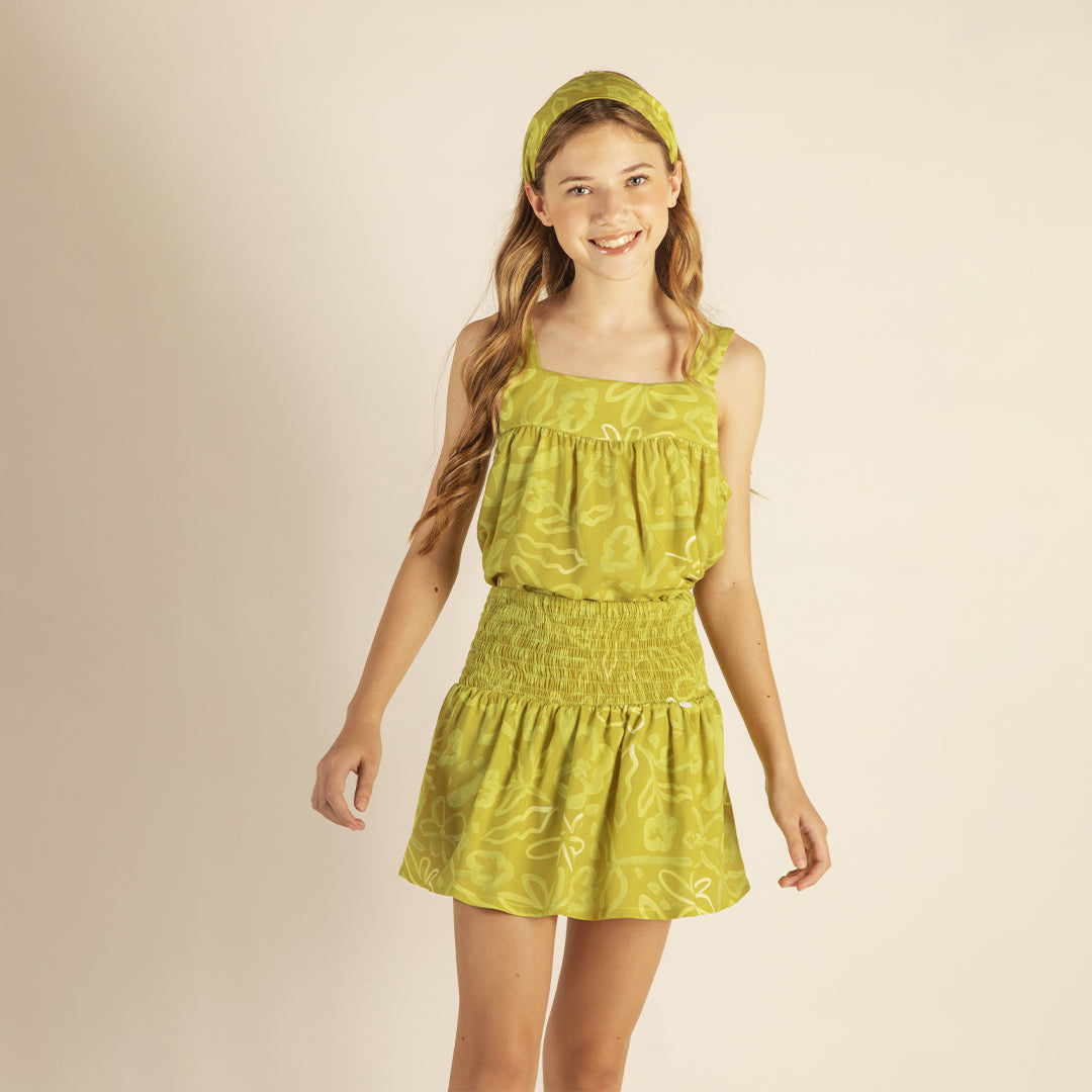 Pollera Bruna Blumen Mostaza