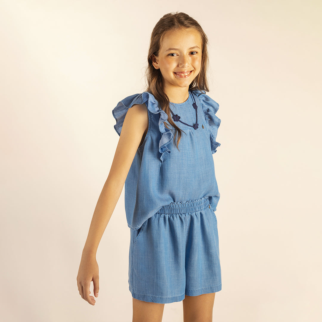 Blusa Viole Denim Azul