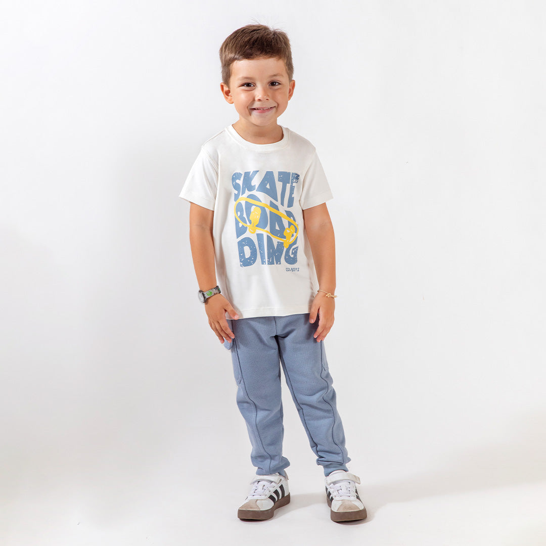 Remera Varón Manga Corta Skate Natural