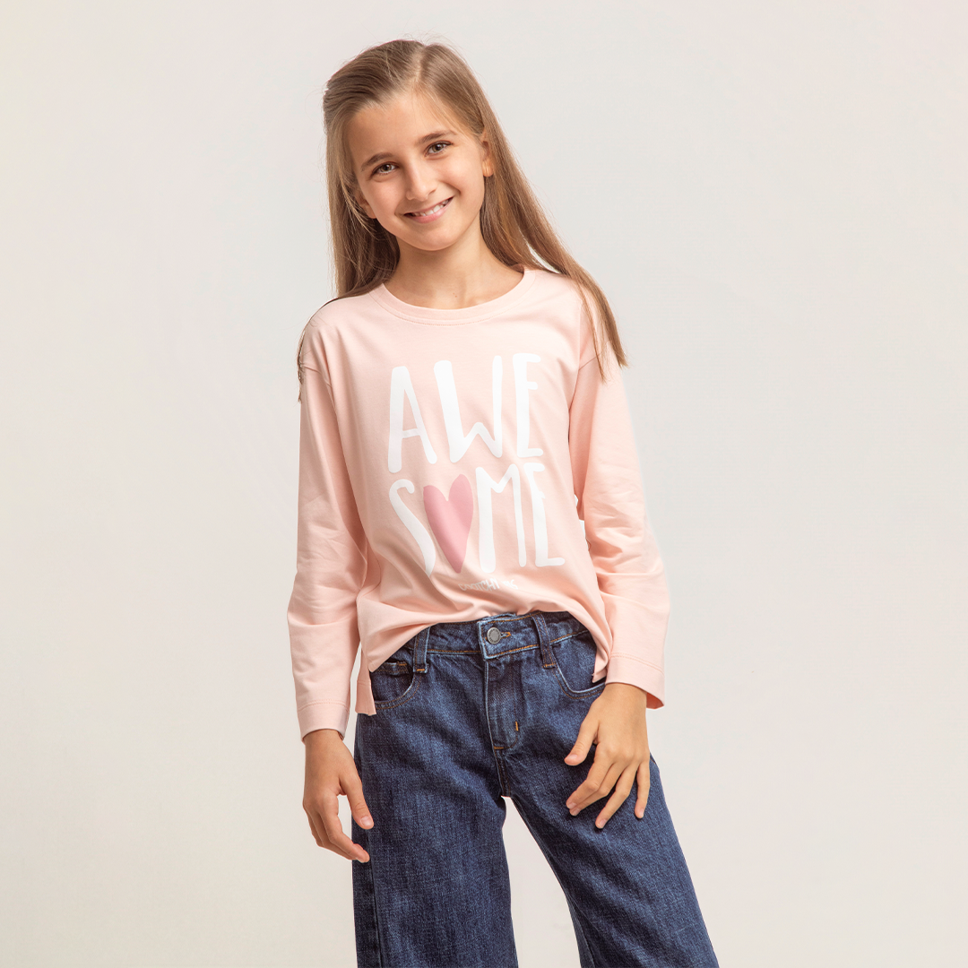 Remera Manga Larga Rosa Awesome
