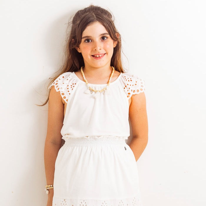 Remera puntilla natural