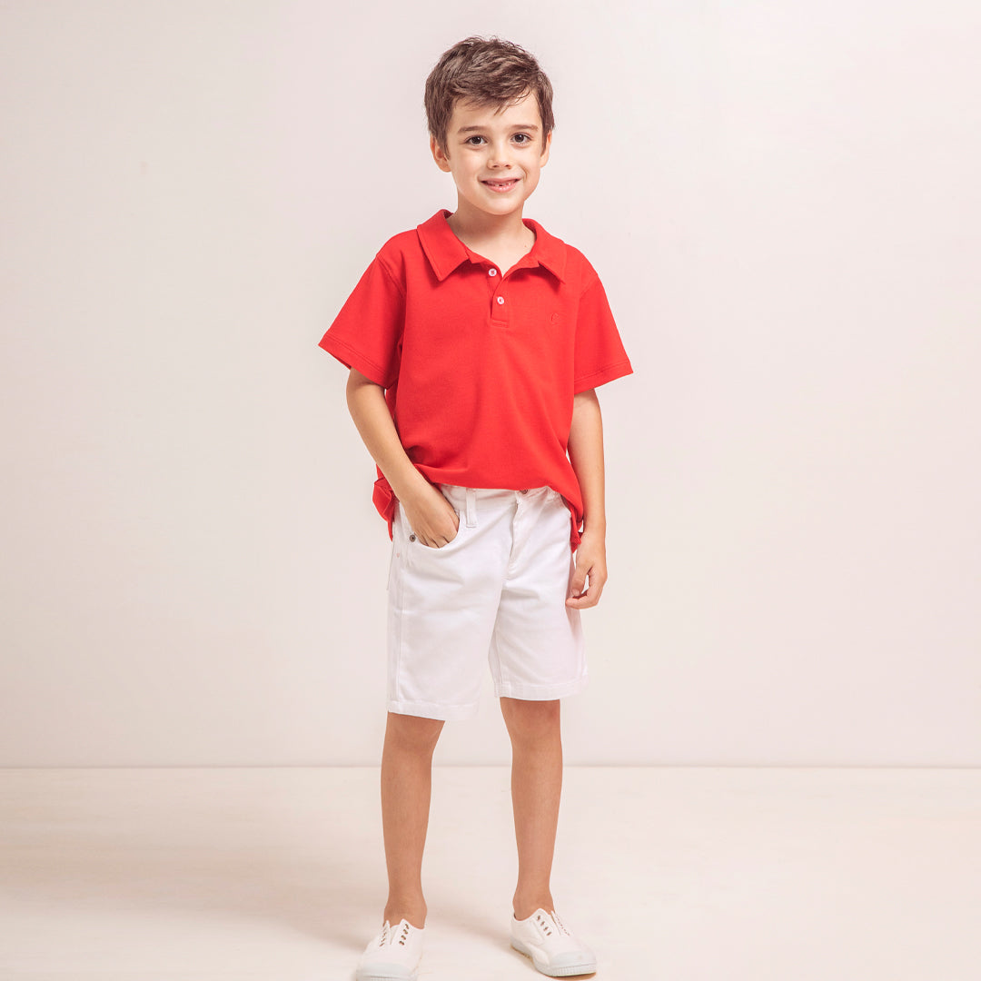Remera Polo pique rojo