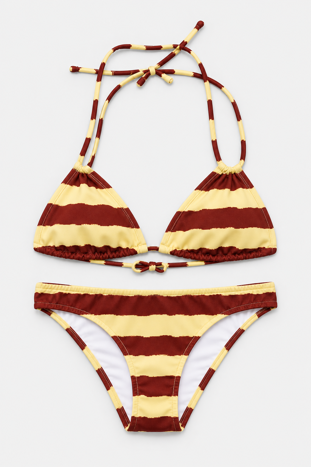Bikini Primavera Rayas Vainilla y Chocolate