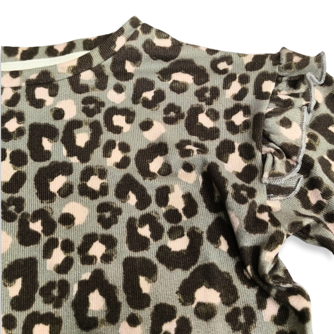 Buzo Paloma Animal Print Marrón Y Rosa