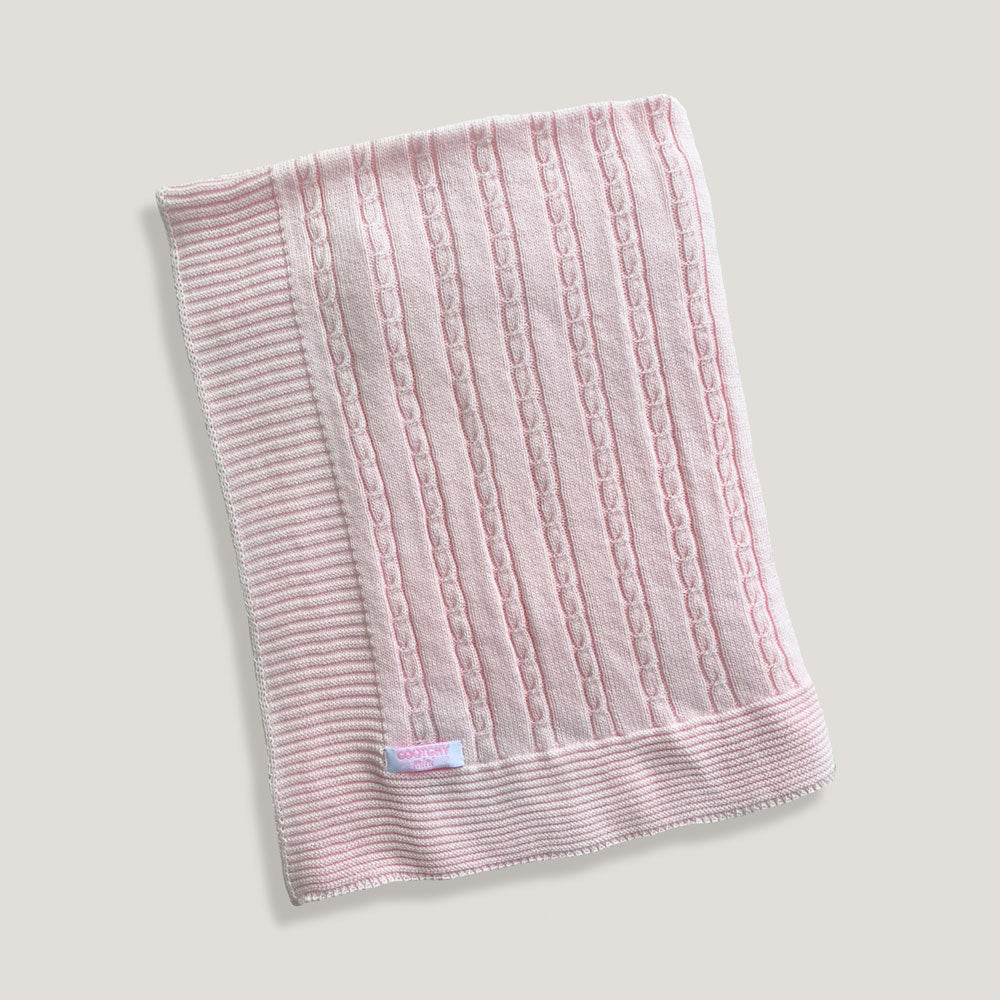 Manta trenza finita rosa