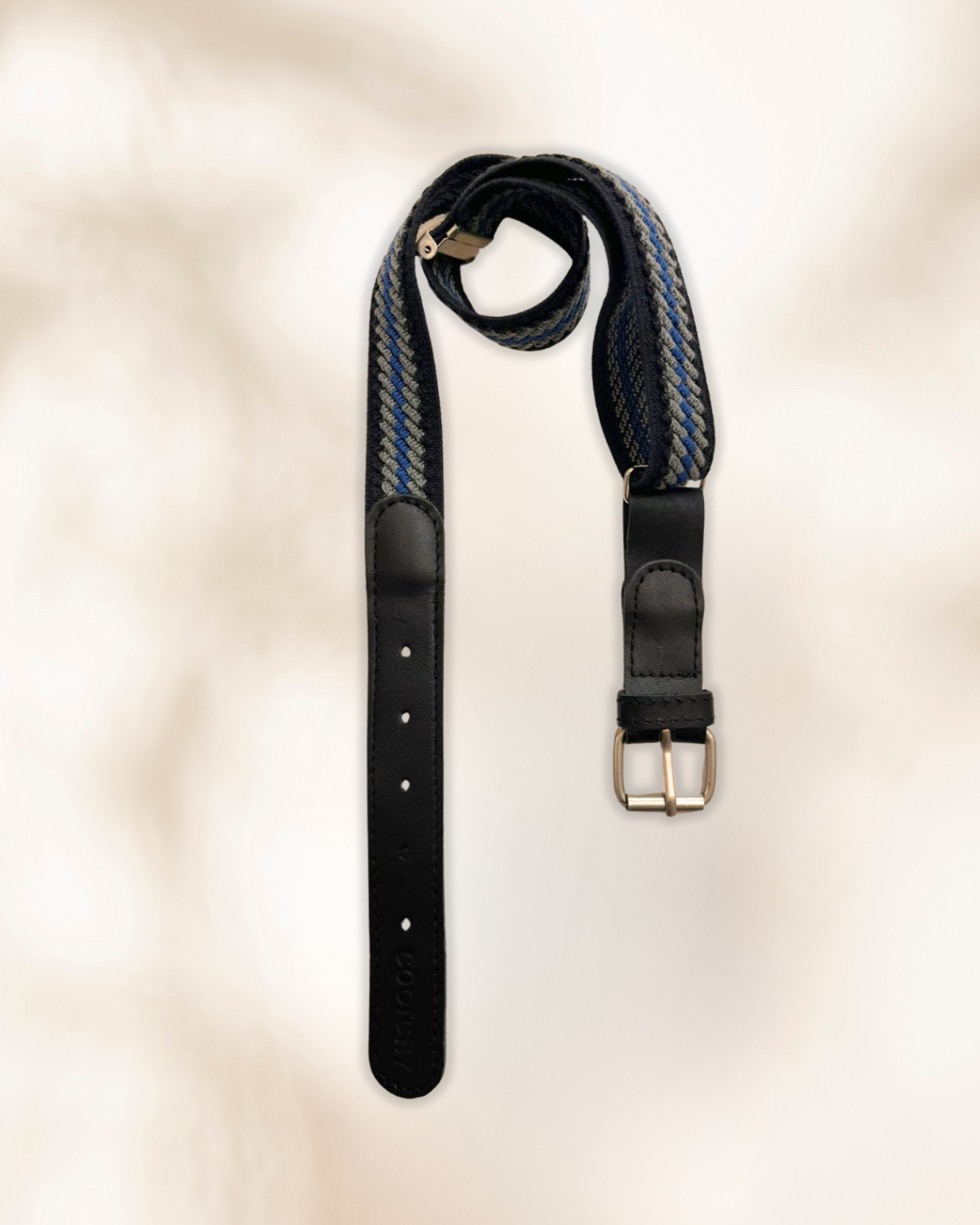 Cinto Varón Combinado Negro, Gris Y Azul