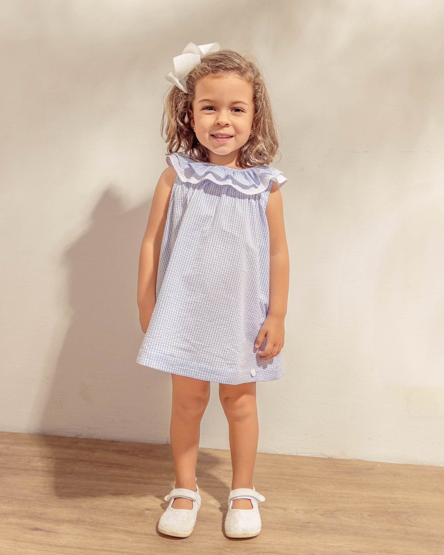 Vestido Victoria Vichy Celeste