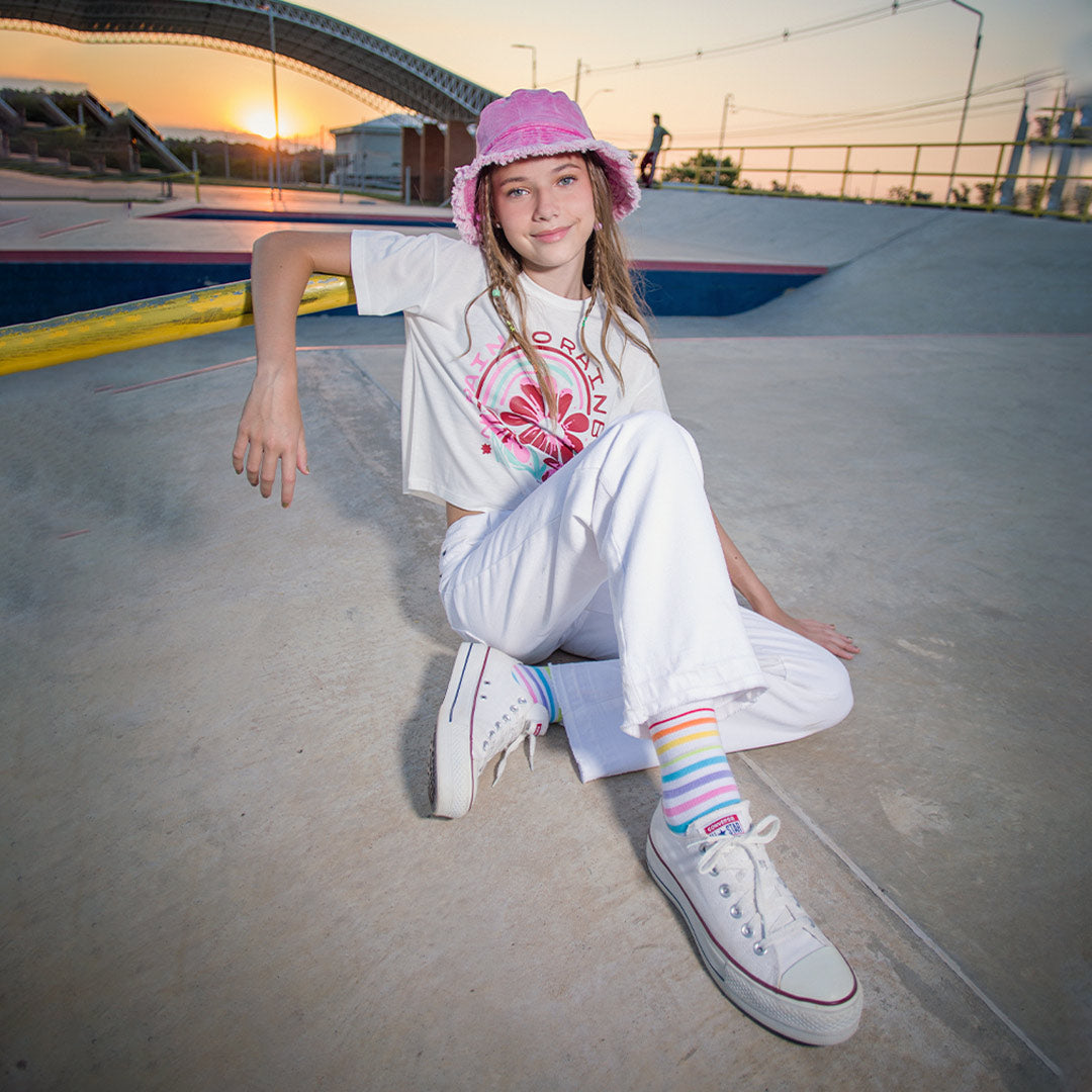 Remera Amazing Flores Natural Manga Corta