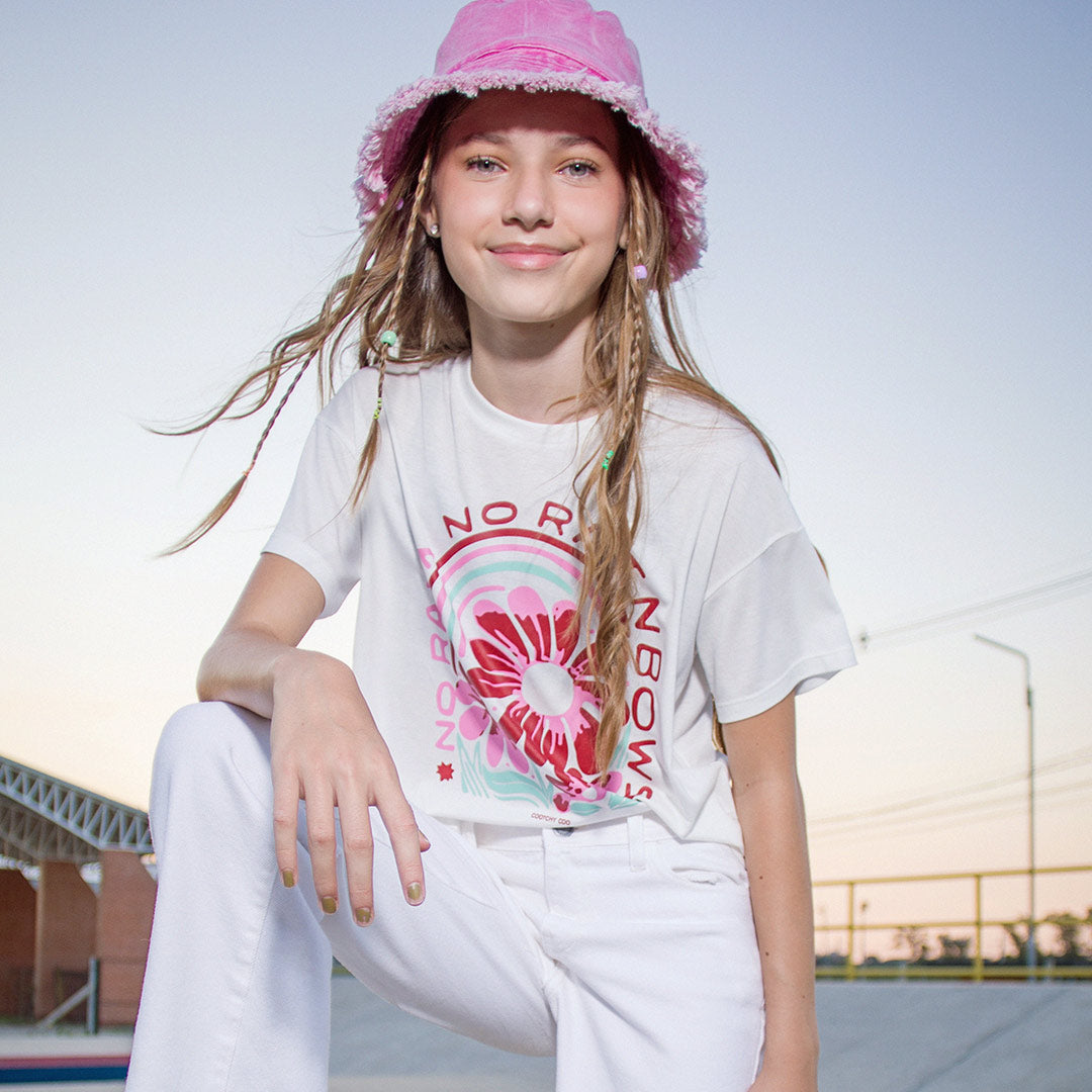 Remera Amazing Flores Natural Manga Corta
