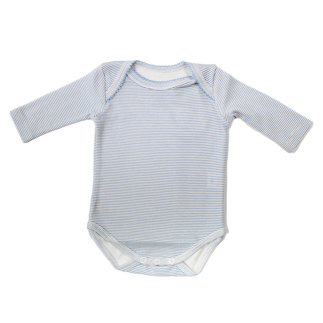 Body Manga Mangas Larga Rayas Celeste