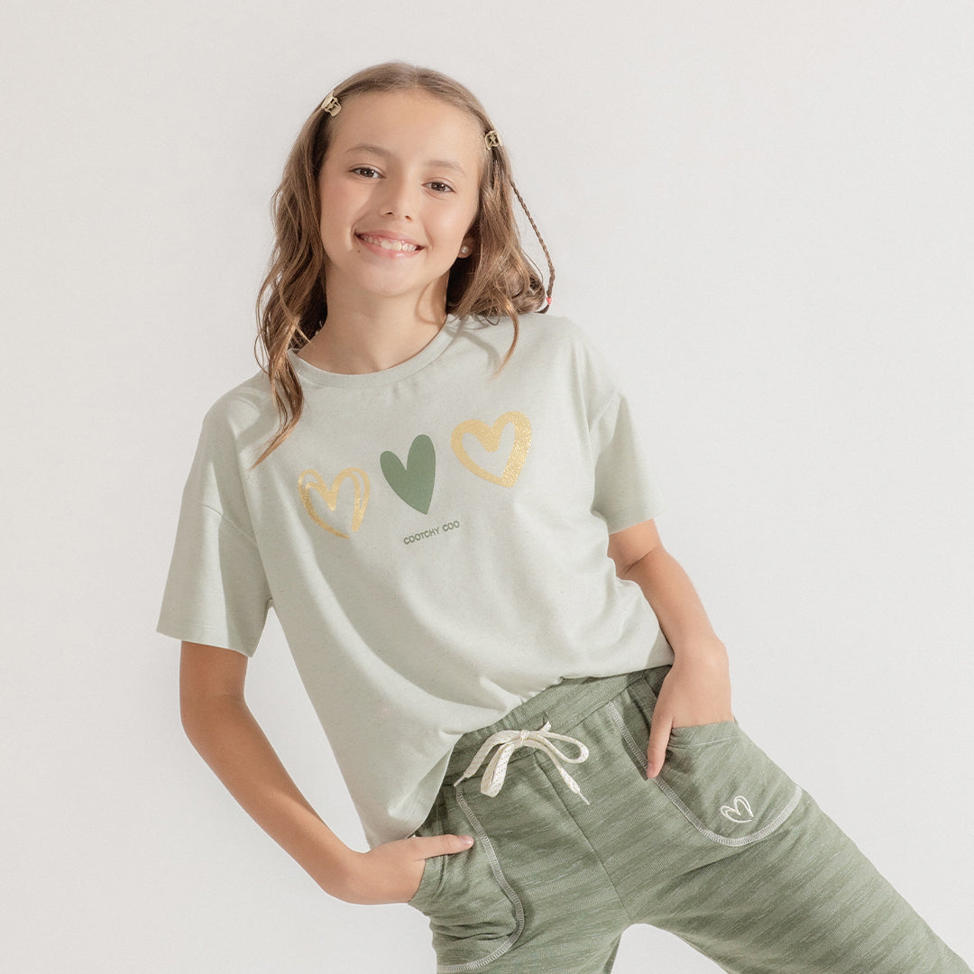Remera amazing Corazón Verde