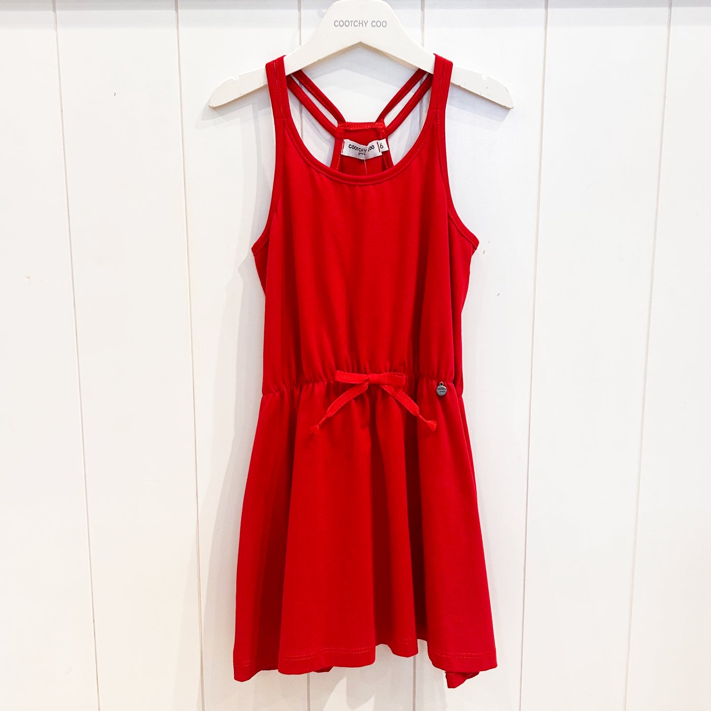 Vestido tirante cruzado rojo