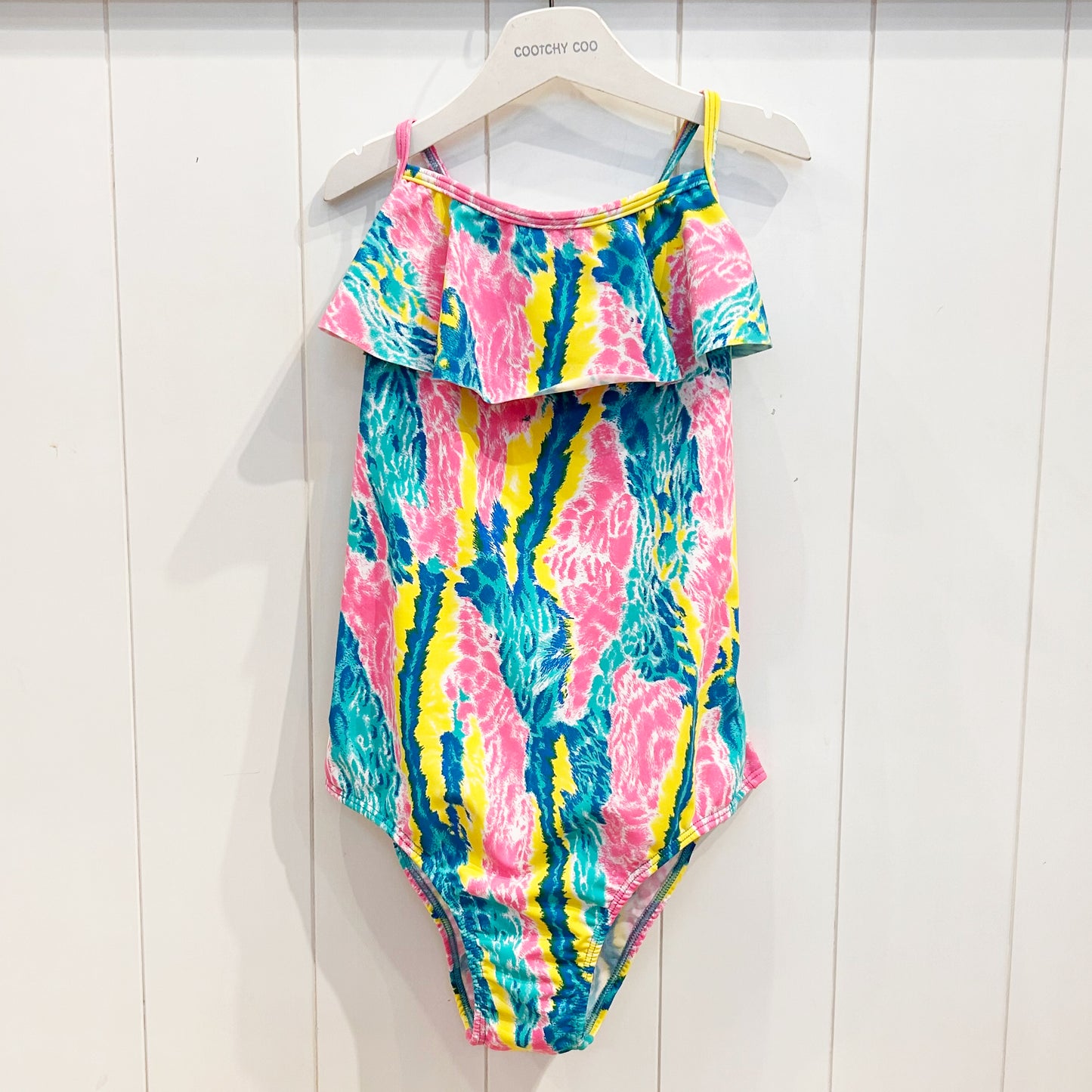 Malla c/ volado verde/rosa/amarillo