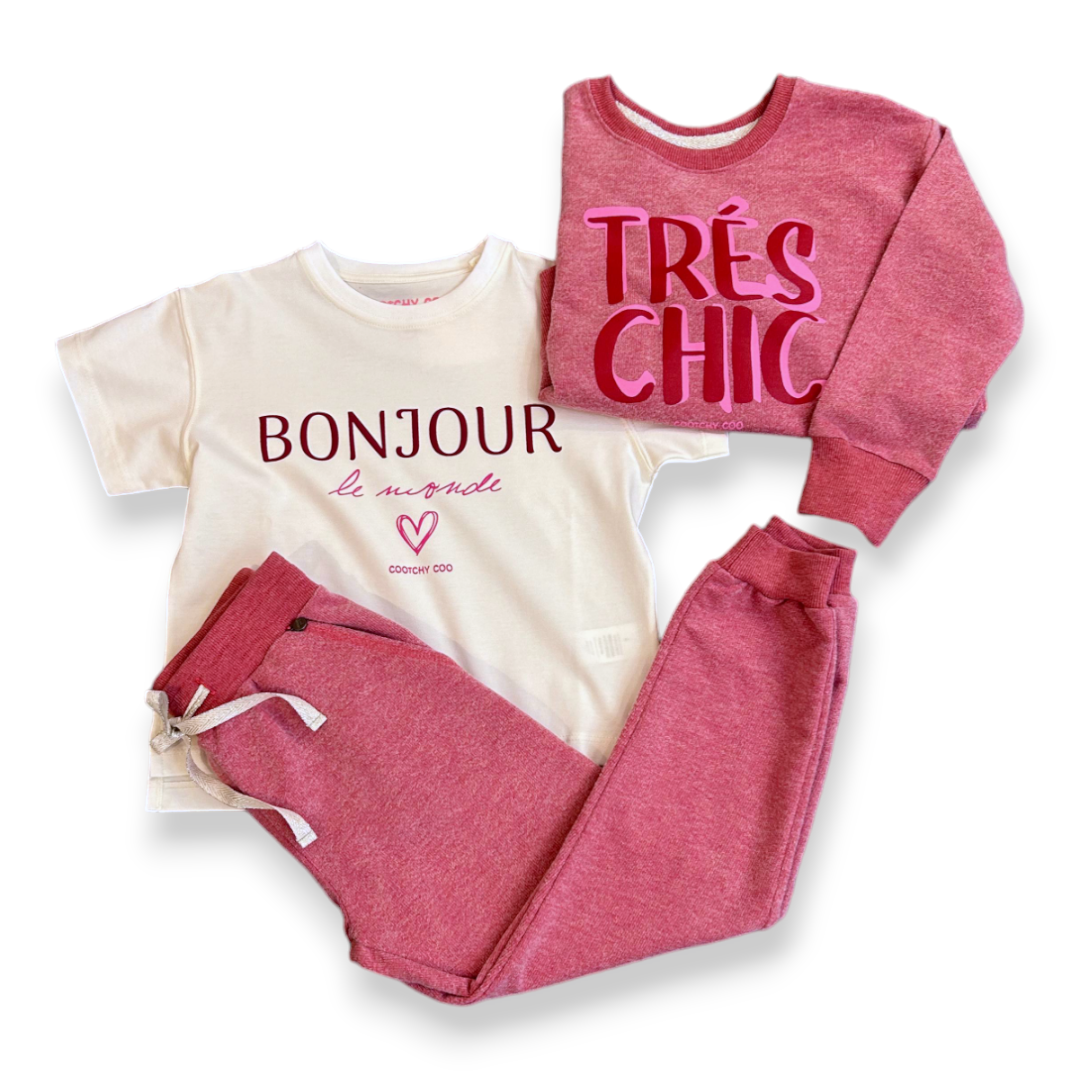 Buzo rústico chic rosa