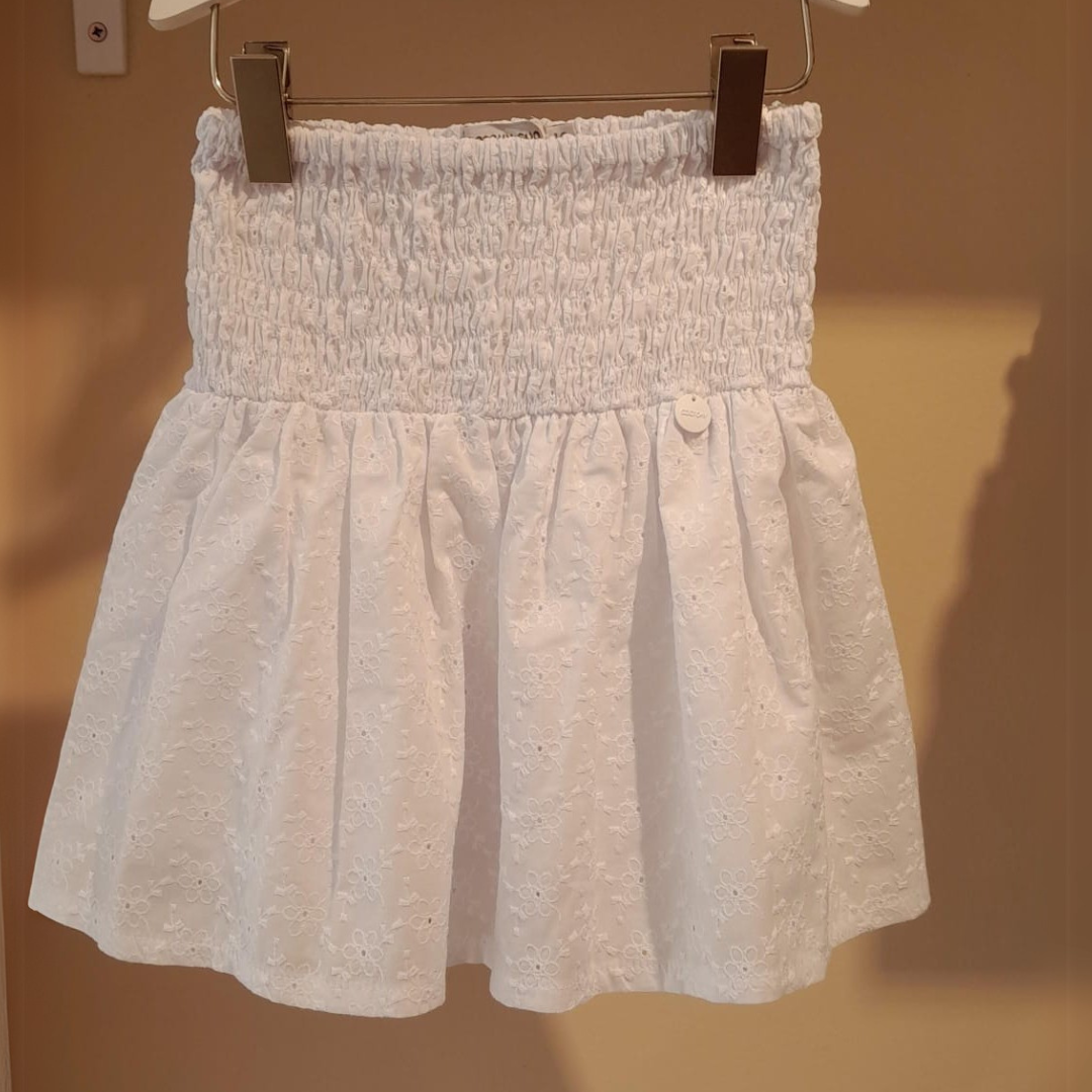 Pollera Bruna Broderie Blanco