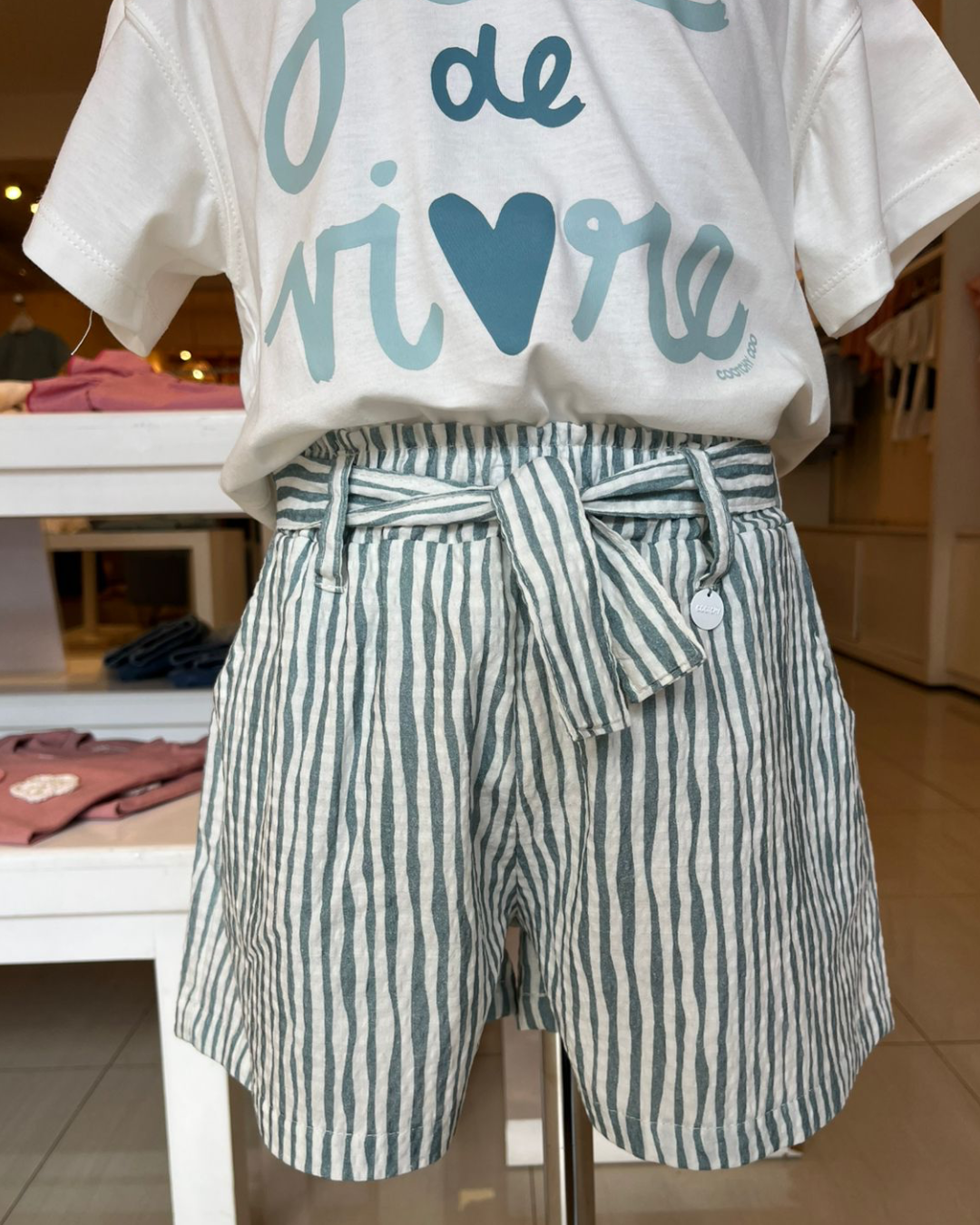 Short Bruna Anarruga Rayas Aqua