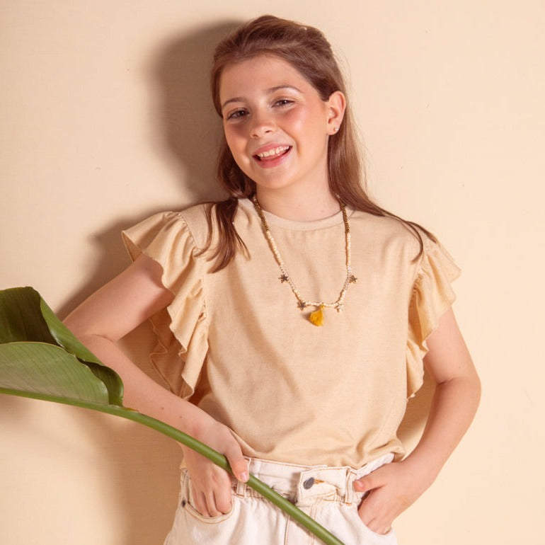 Remera Volados Beige