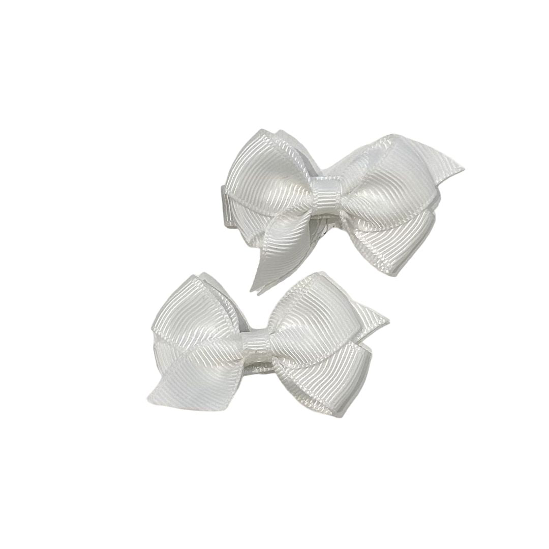 Pinza moñito par blanco