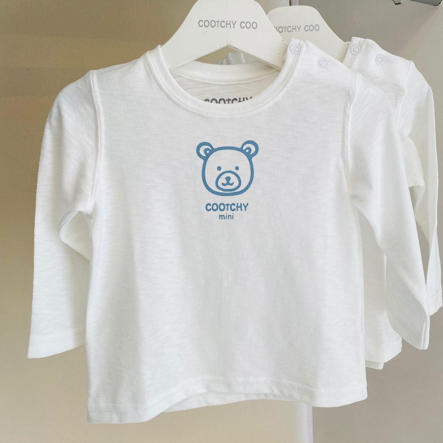 Remera Bebe Natural Oso Azul