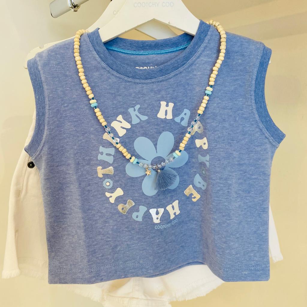 Remera Lolita Happy Celeste