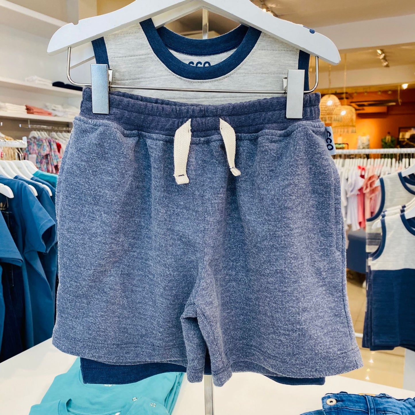 Short Rustico Varon Vintage Azul