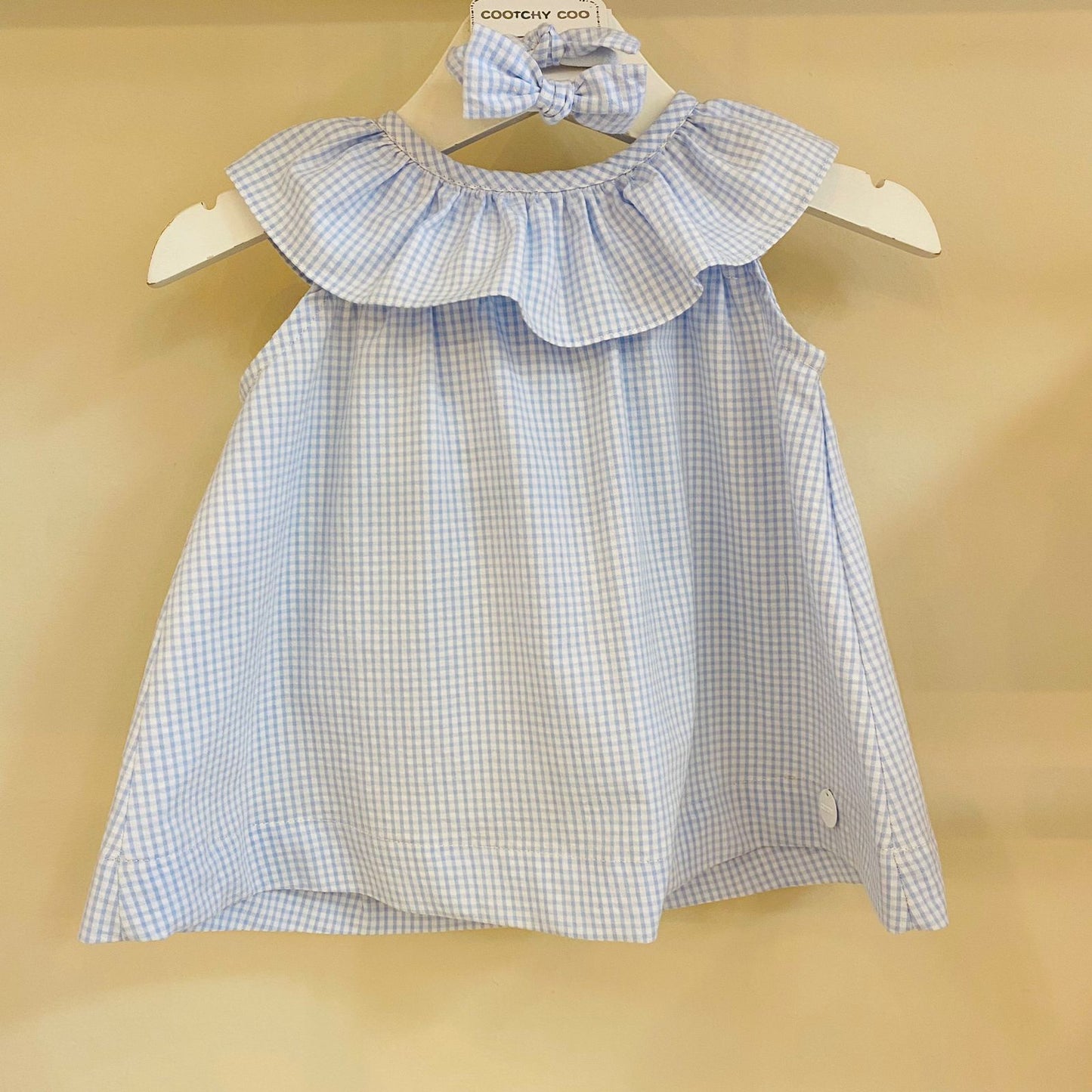 Vestido con Volado Anarruga Celeste