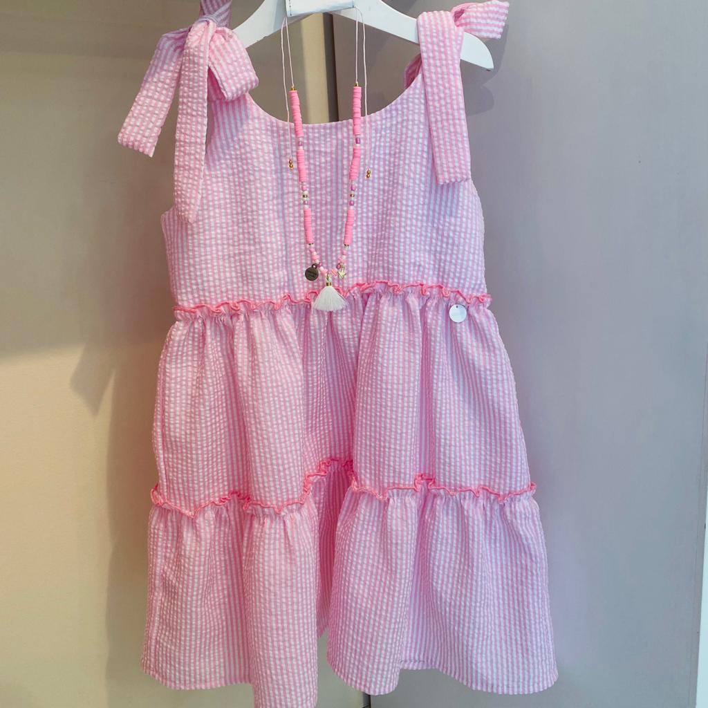 Vestido patricia rayas rosa