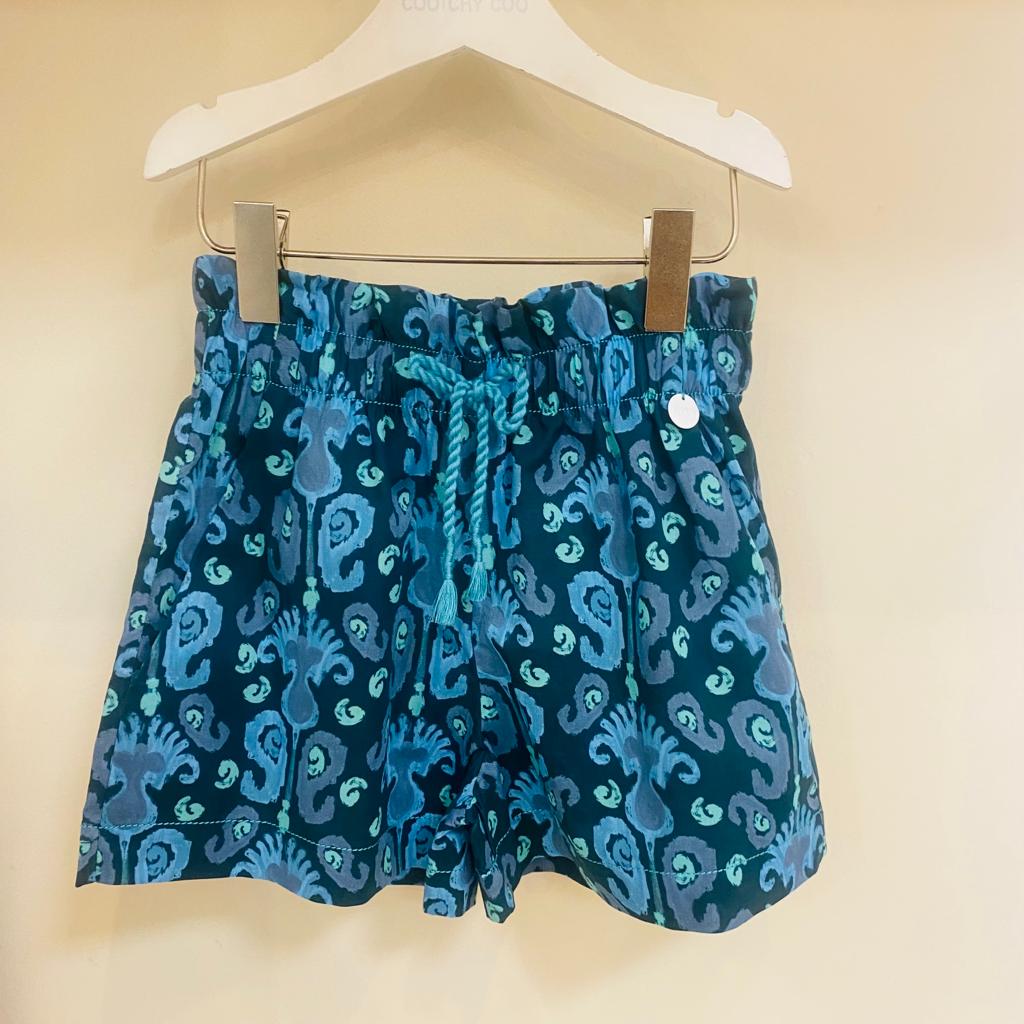 Short mar estampado azul