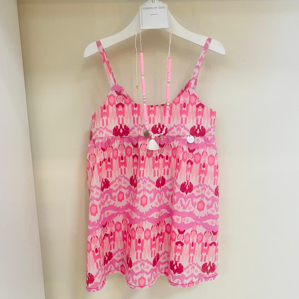 Blusa solera nudo estampado rosa