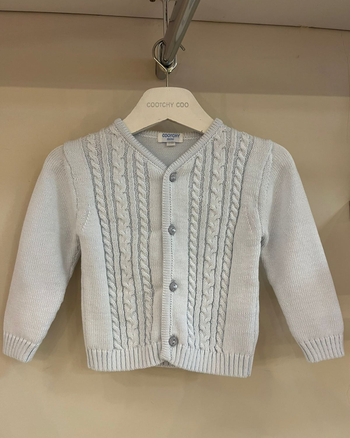 Saquito Trenza Triple Celeste