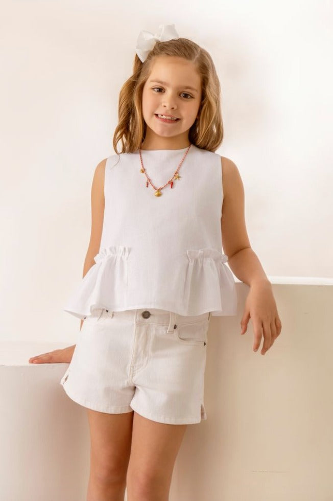 Short Tate Denim Blanco