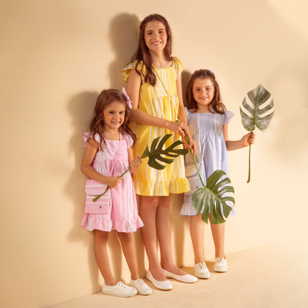 Vestido Rayas Amarillo Blanco