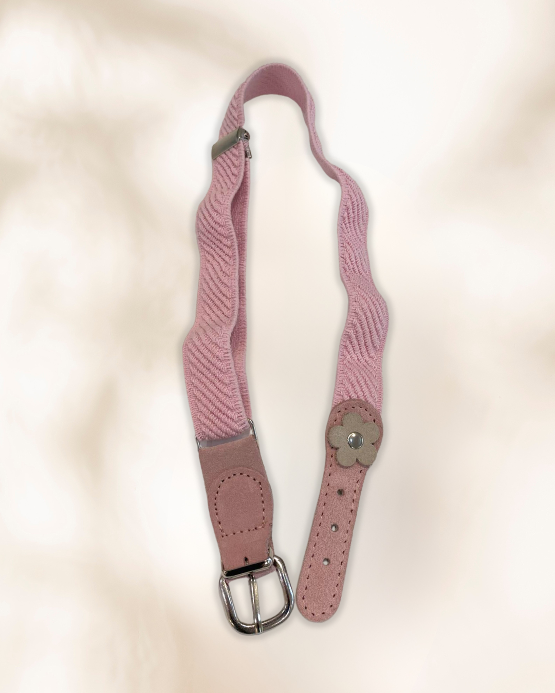 Cinto Elástico Flor Rosa Claro