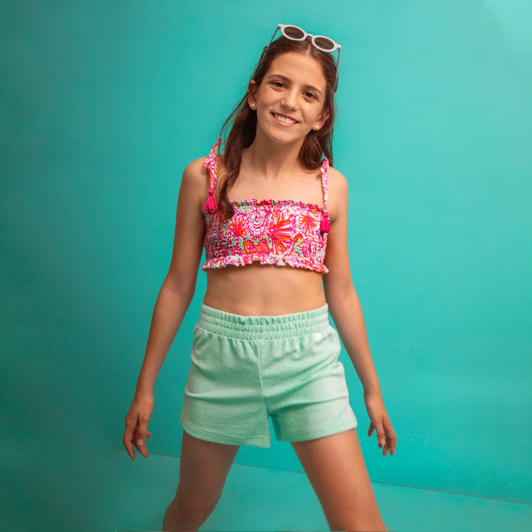 Short towel verde agua
