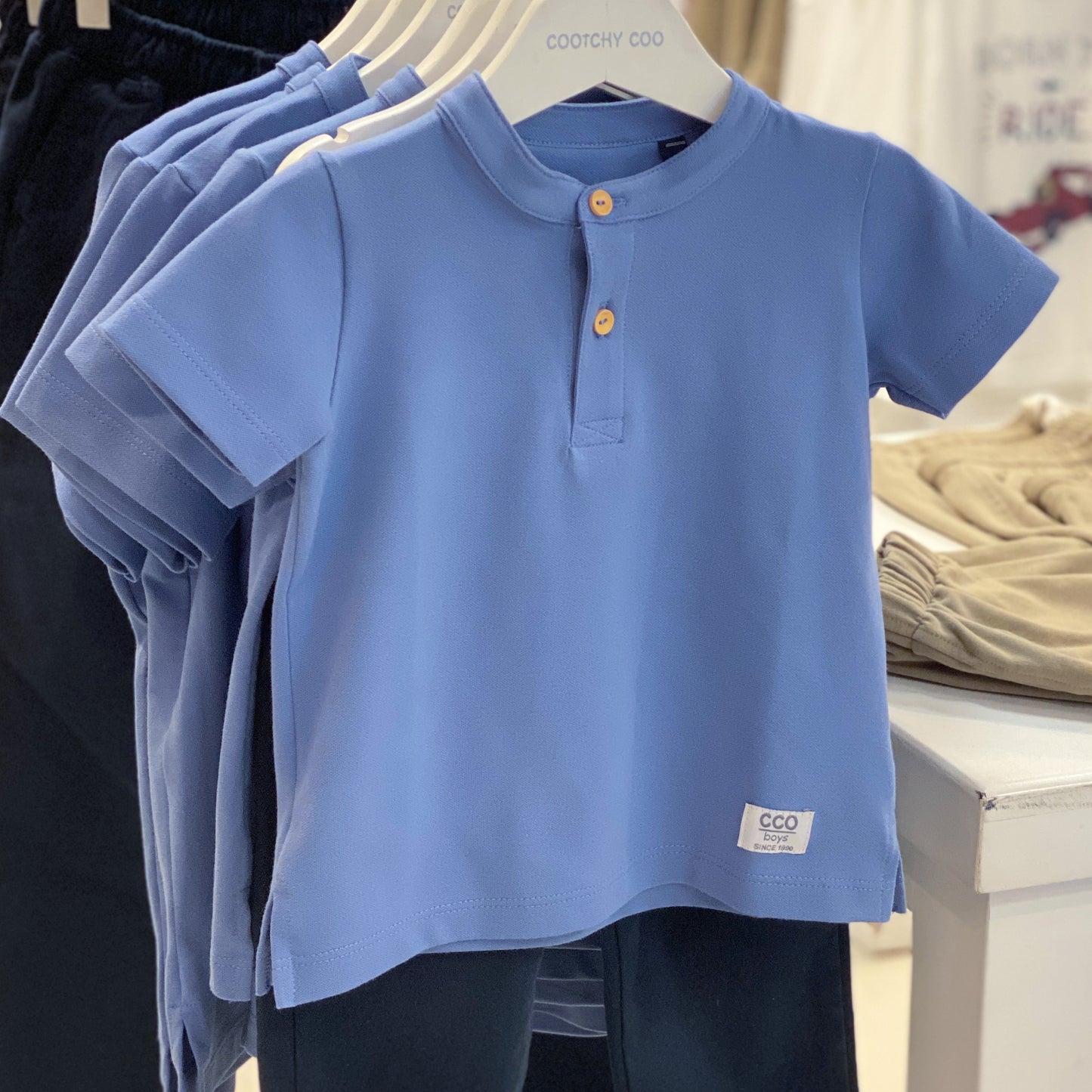 Remera Mao Pique Azul Denim