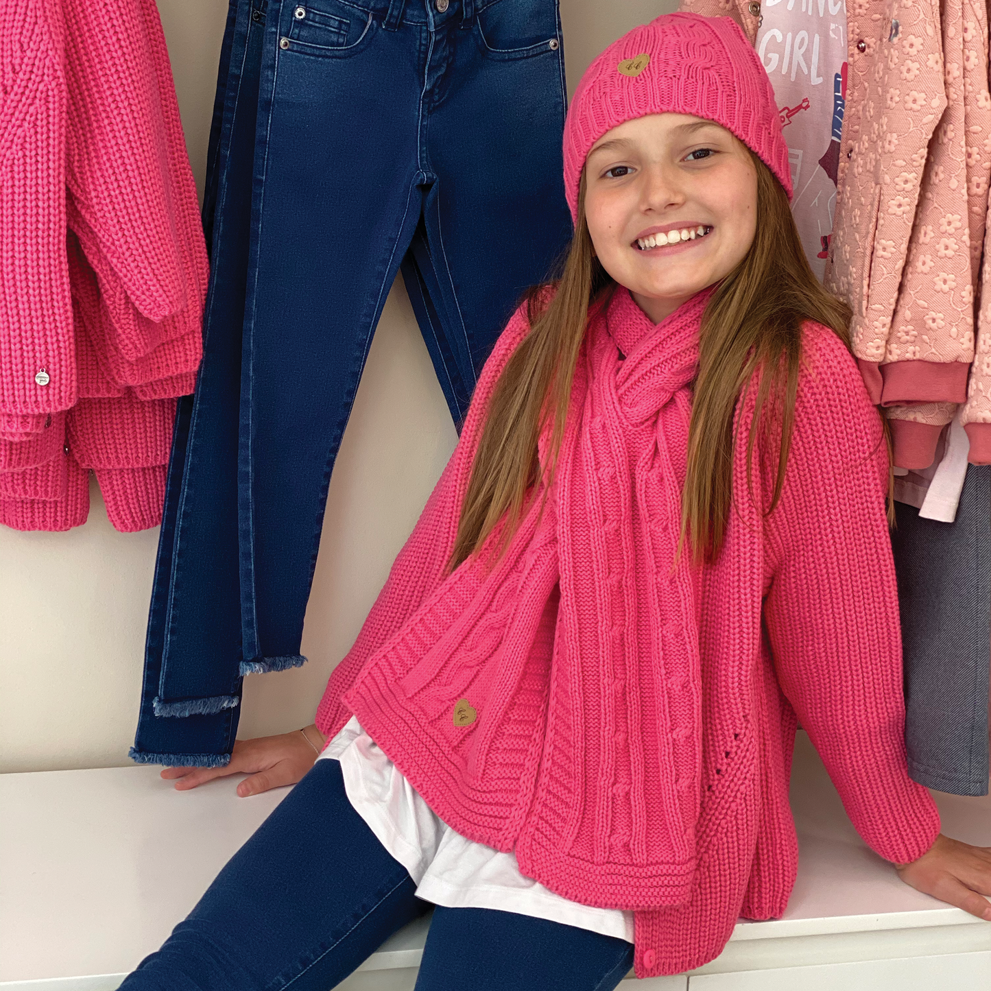 Saco Perle calado fucsia