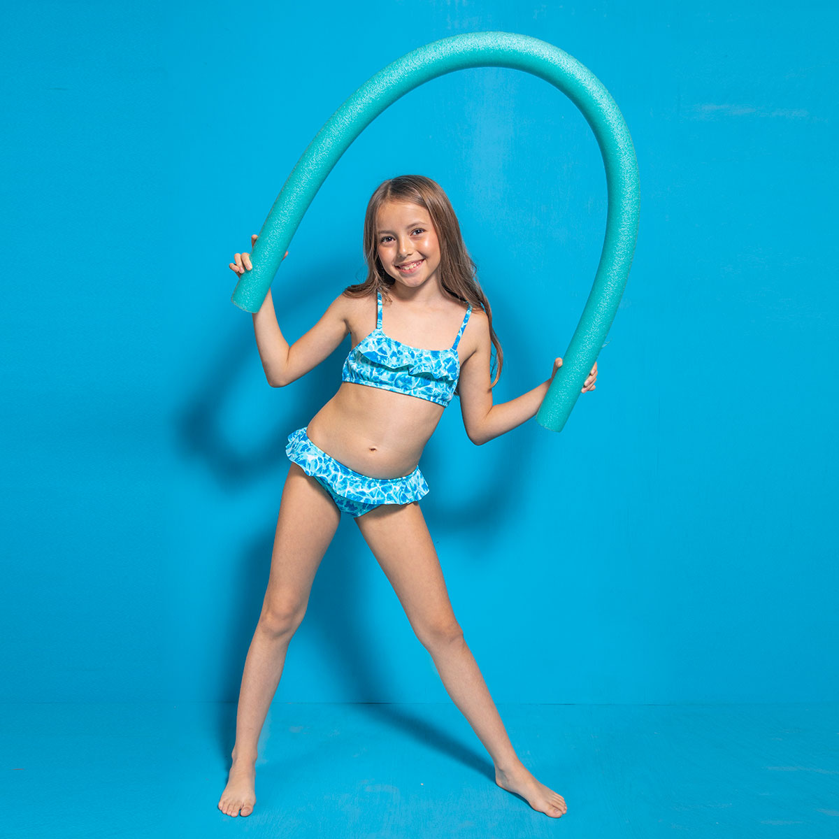 Bikini con volado batik aqua