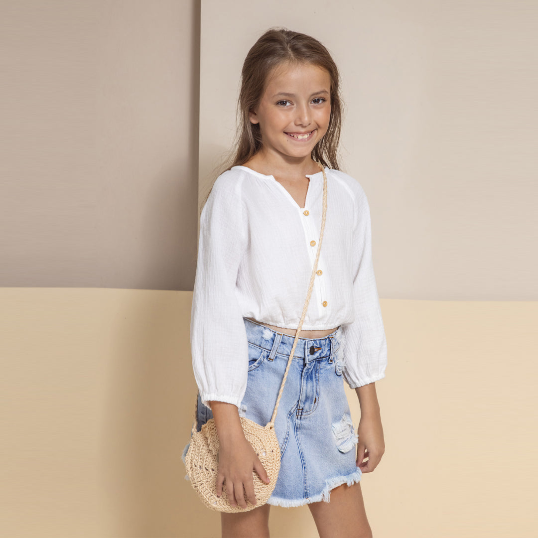 Pollera Jeans Azul