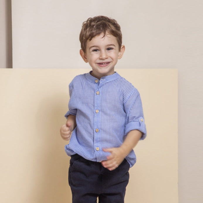 Camisa Pepe Rayas Azul Blanco