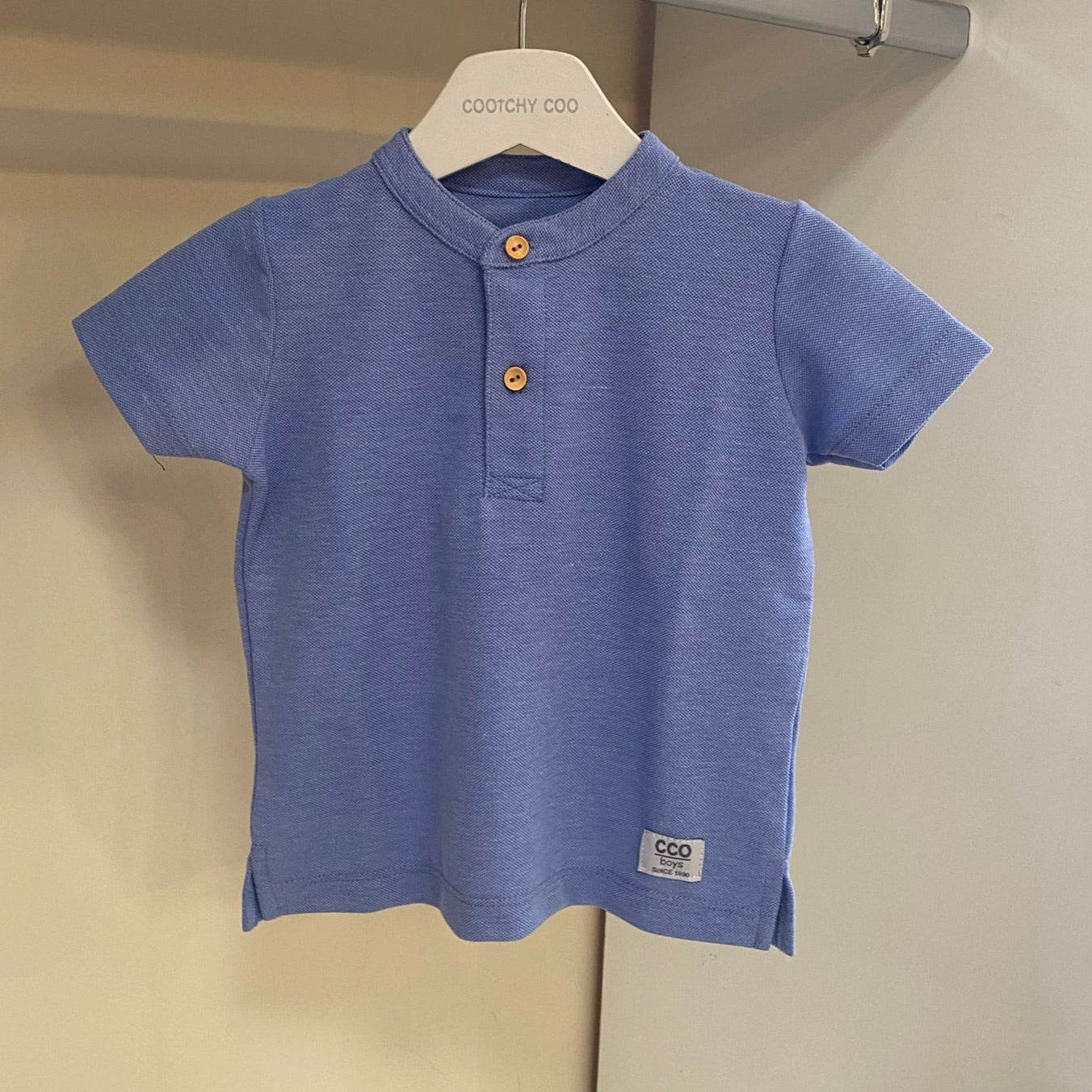 Remera mao pique celeste