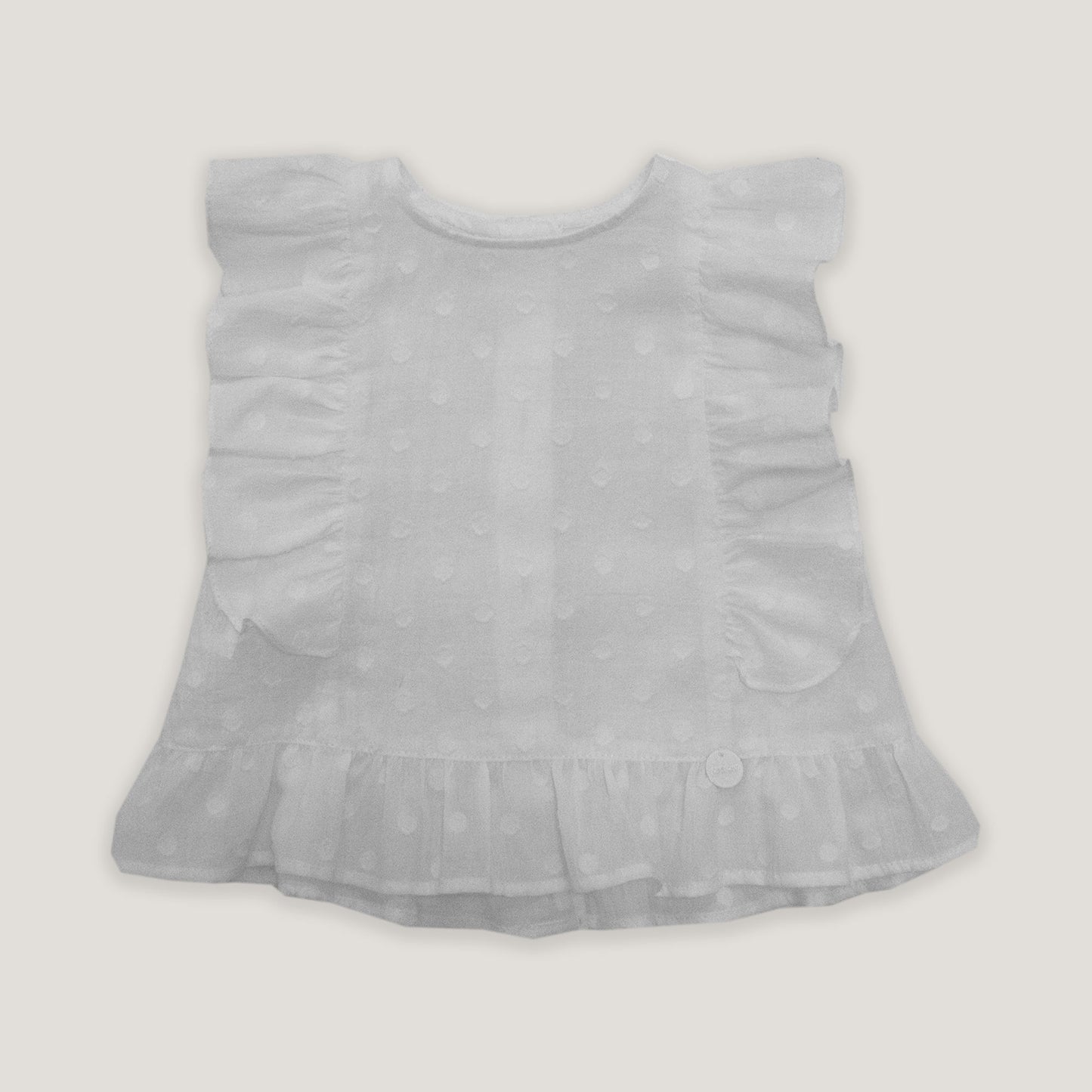 Conjunto blusita y bombachita motas blancas