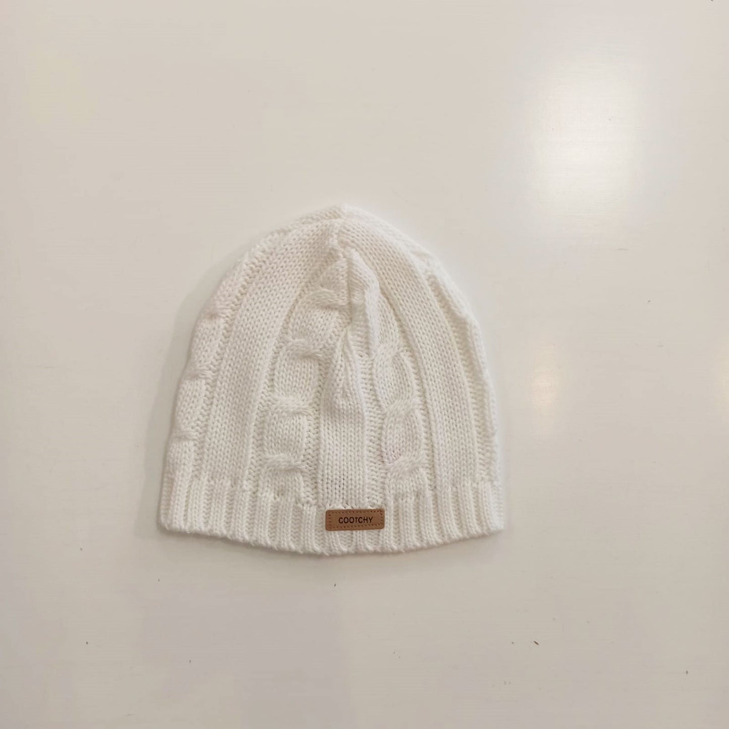 Gorro trenza natural tejido grueso