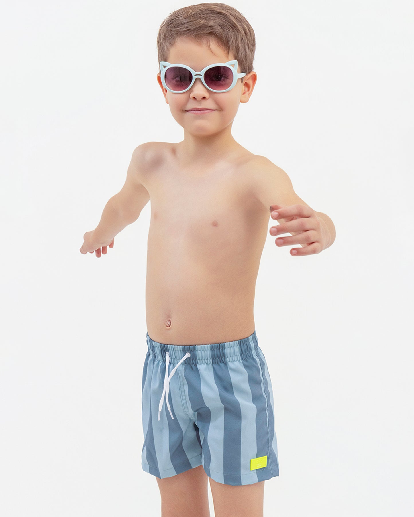 Short De Baño Rayas Petroleo