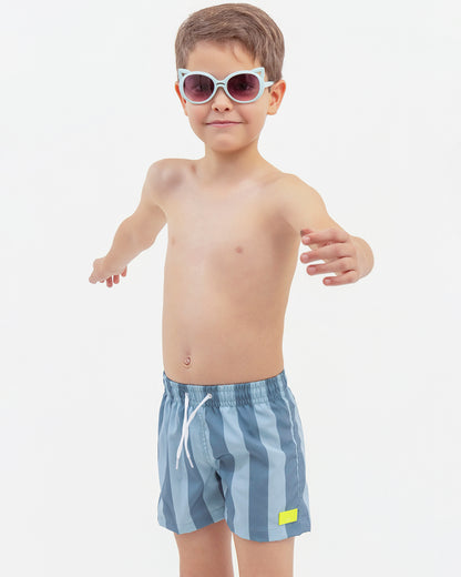 Short De Baño Rayas Petroleo