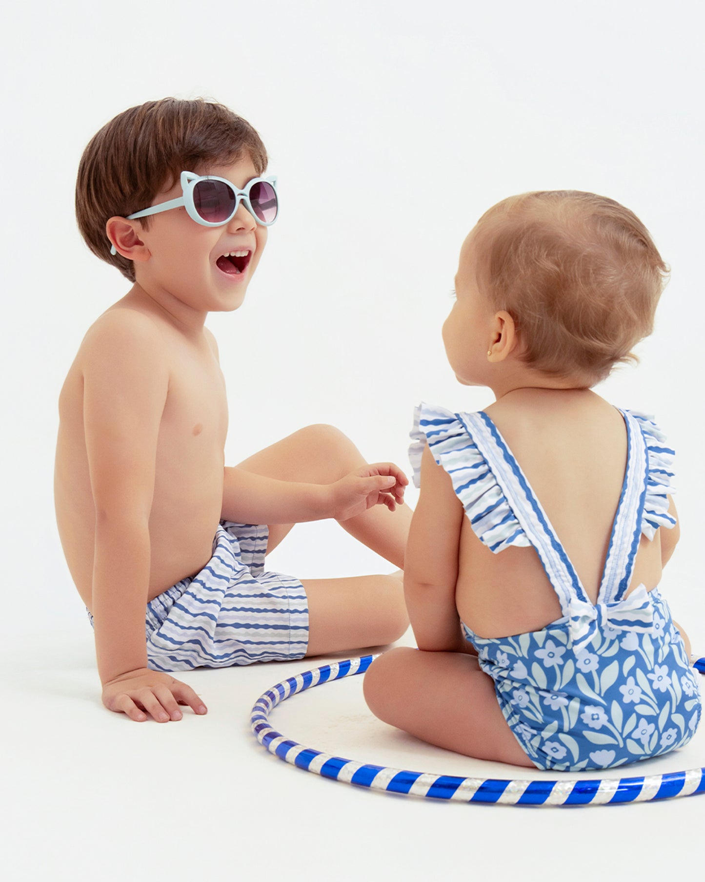 Short De Baño Ondas Azul