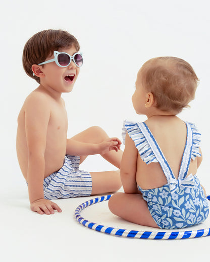 Short De Baño Ondas Azul