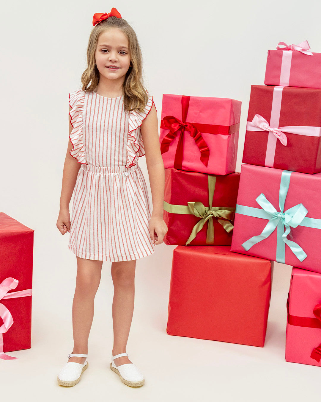 Vestido Euge Rayas Roja